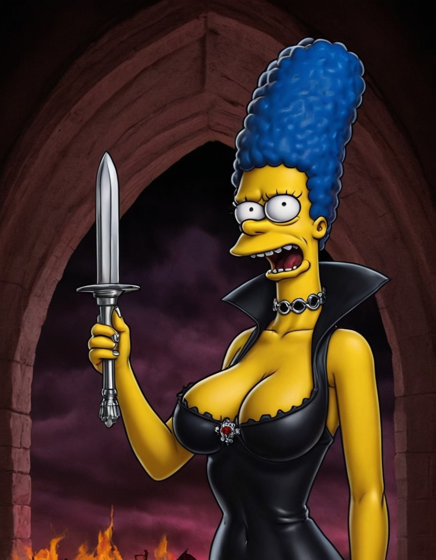 vampire, marge simpson, the simpsons, horror, pop culture, animated character, supernatural