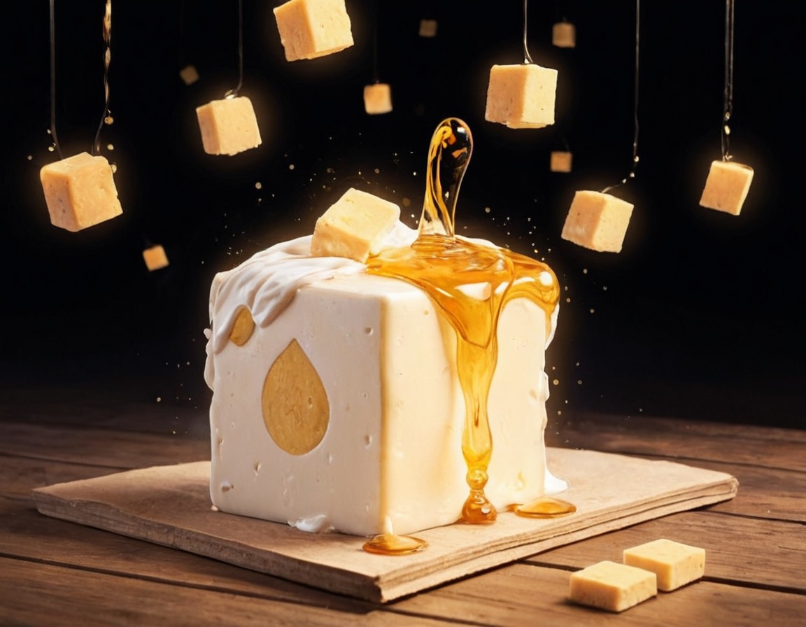 cheese, cube, honey, seaart, ai_art