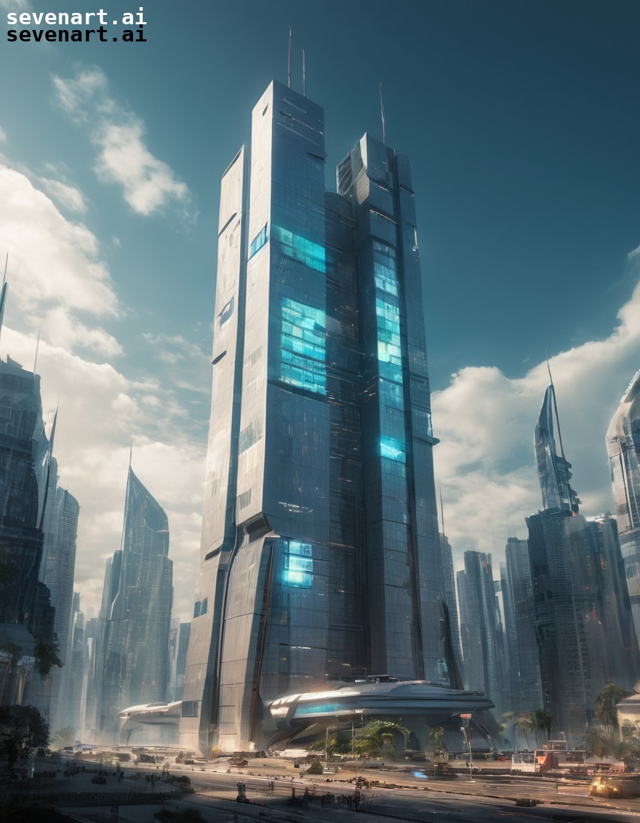 futuristic, skyscraper, innovative design, architecture, urban landscape