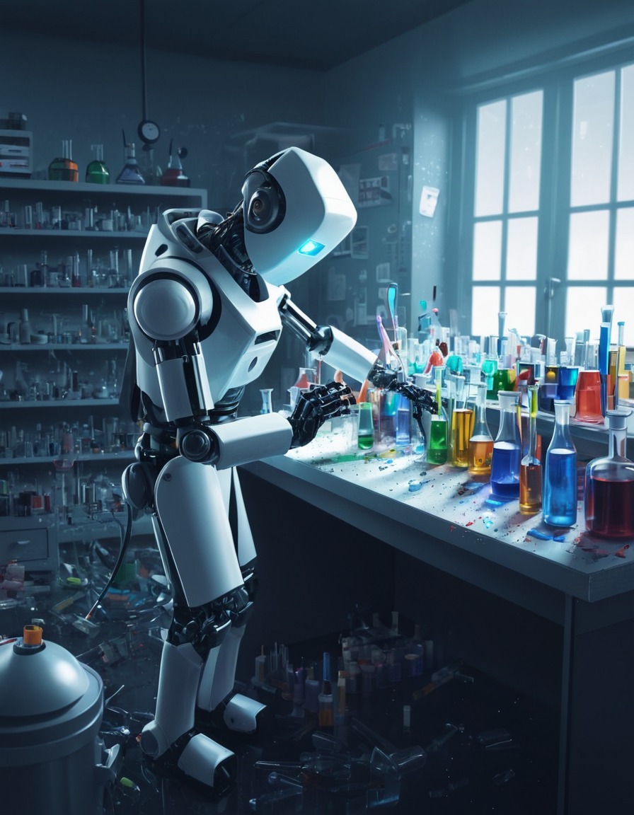 science fiction, technology, laboratory, cleaning, robot, robots