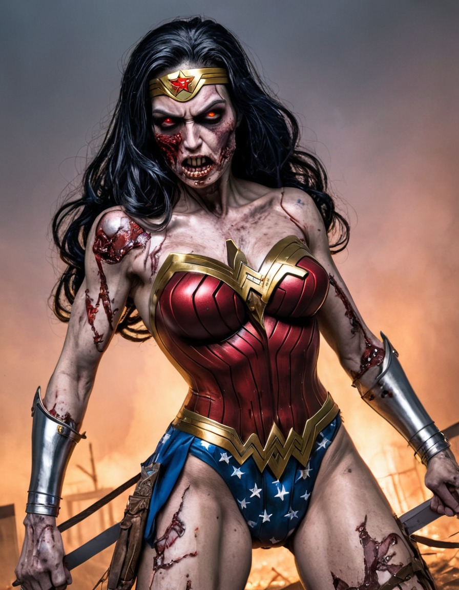 zombie, wonder woman (dc comics), dc comics, superhero, undead, fictional character