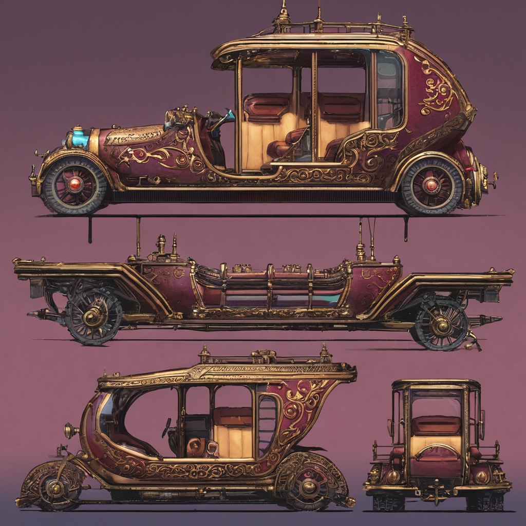 digitalart, characterdesign, scifi, steampunk, vehicle, gamedev, dreamup, ai_art