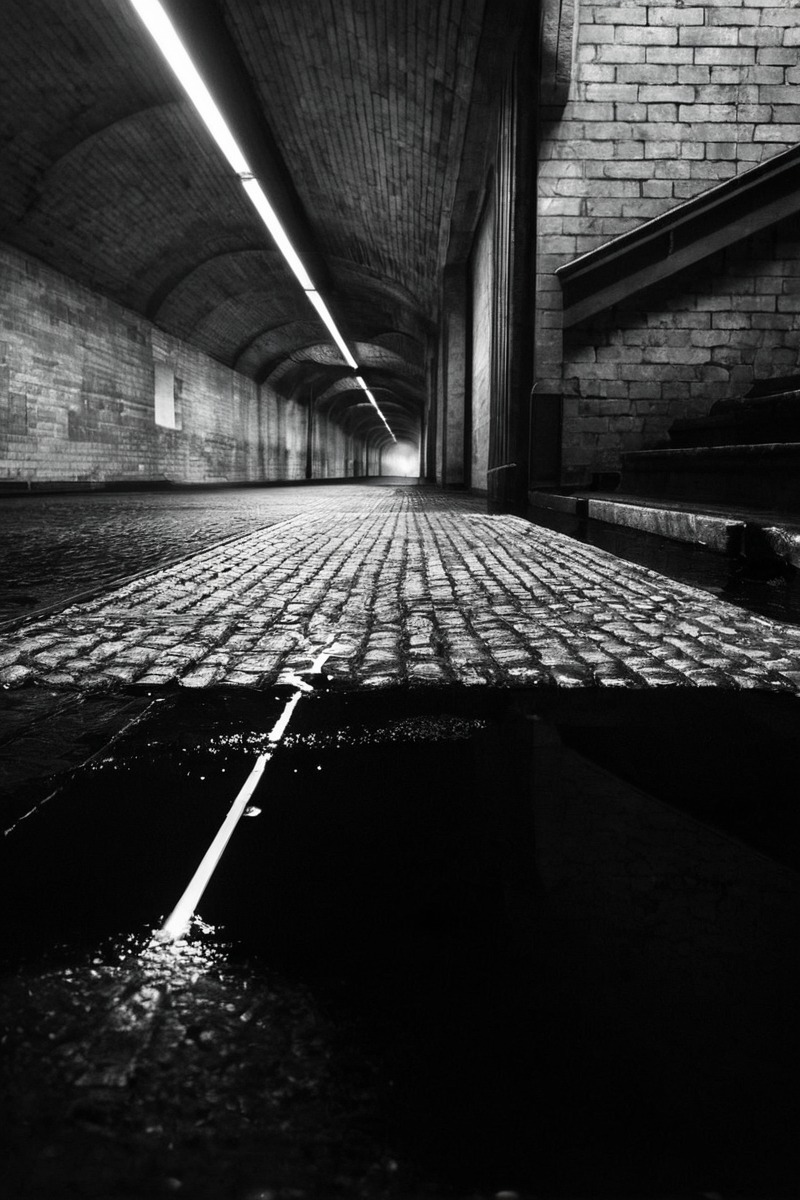 photography, streetphotography, architecture, horror, gothic, reflection, blackandwhitephotography, subway, tunnel