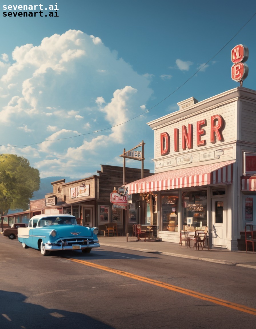 small town, main street, diner, storefronts, classic, usa