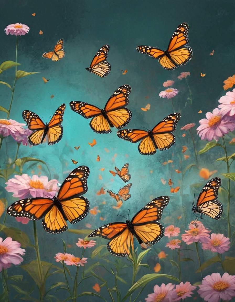 nature, butterflies, garden, beauty, dance