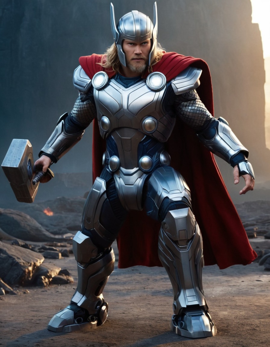 thor, robot, marvel, fiction, superhero, avengers