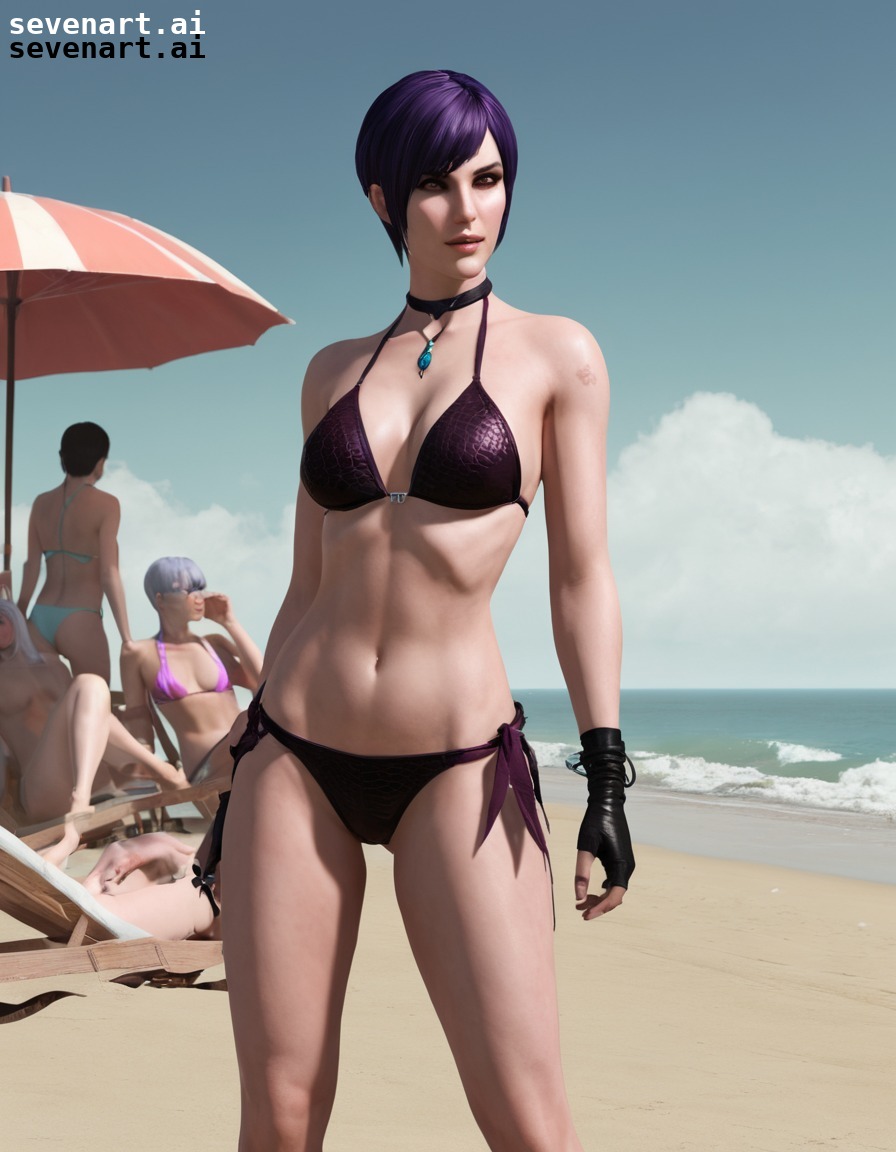 morrigan, dragon age, beach, bikini, relaxation, games, girls from games