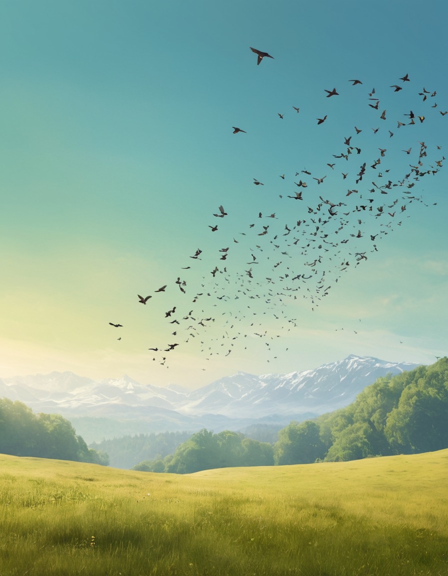 nature, birds, sky, meadow, flying