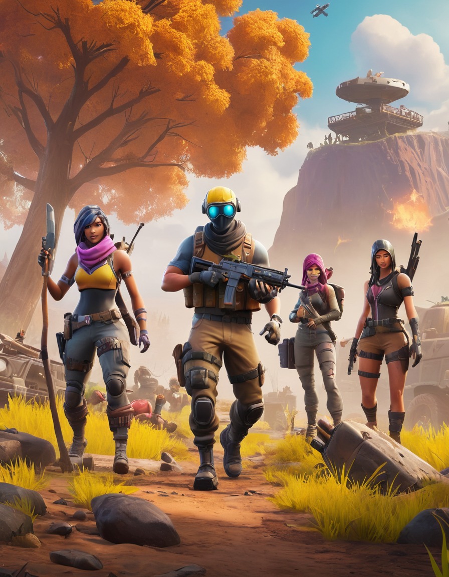 fortnite, video game, characters, post-apocalyptic landscape, scavenging, survival, computer games