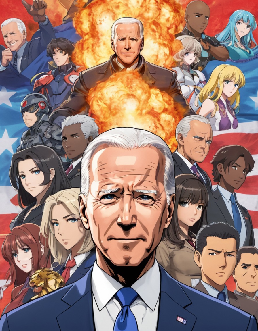 joe biden, anime, protagonist, diversity, unity, politics