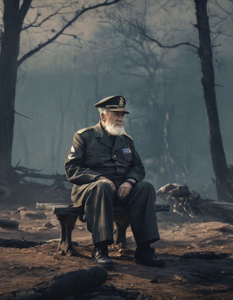 elderly, veteran, memories, solitude, contemplation, war