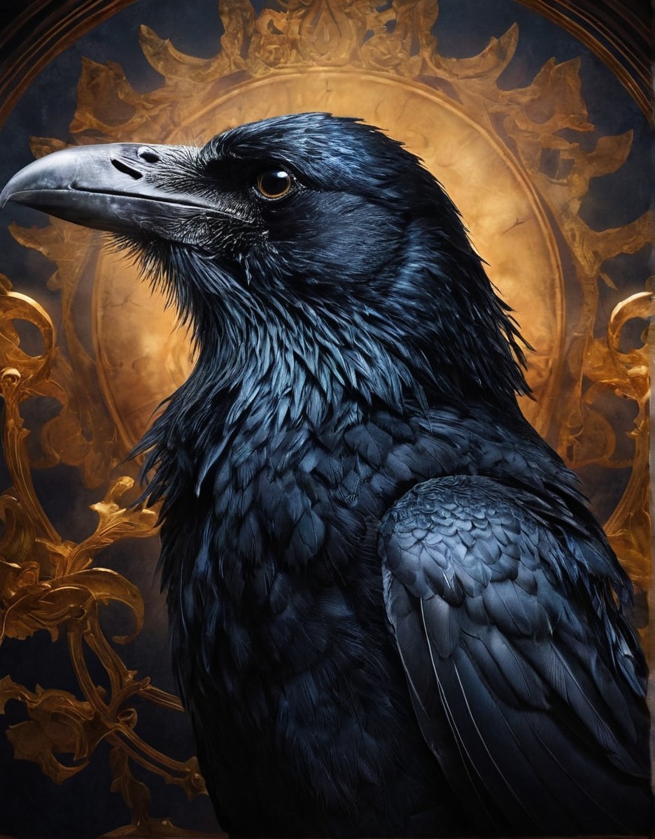 digitalart, bird, ravens