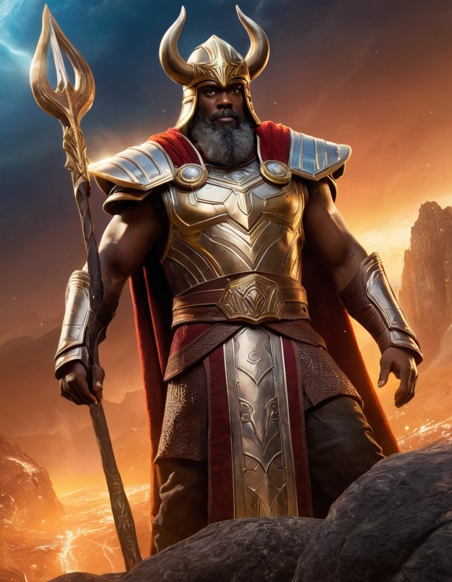 heimdall, norse mythology, epic, god, scene, asgard, bifrost