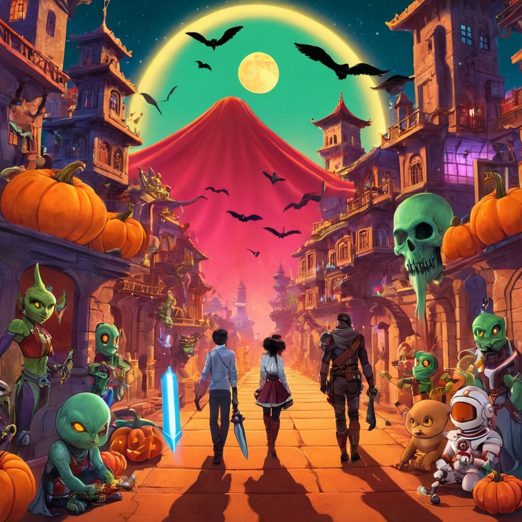 digitalart, videogamefanart, halloween, dreamup, ai_art