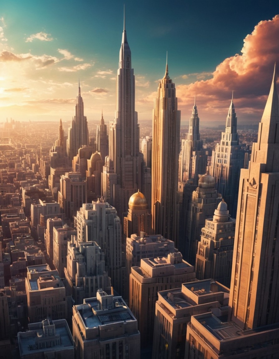 architecture, cityscape, art deco, skyscrapers, urbanism