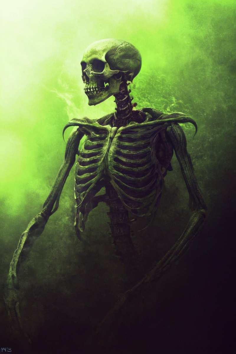 digitalpainting, skull, digitalart, horror, creepy, spooky, undead, ghost, monster, bogeyman, darkart, darkfantasy, fantasy, gothic, halloween, illustration, nightmare, scary, skeleton, supernatural, aiart, spookyscaryskeletons, skeletonwar, midjourney