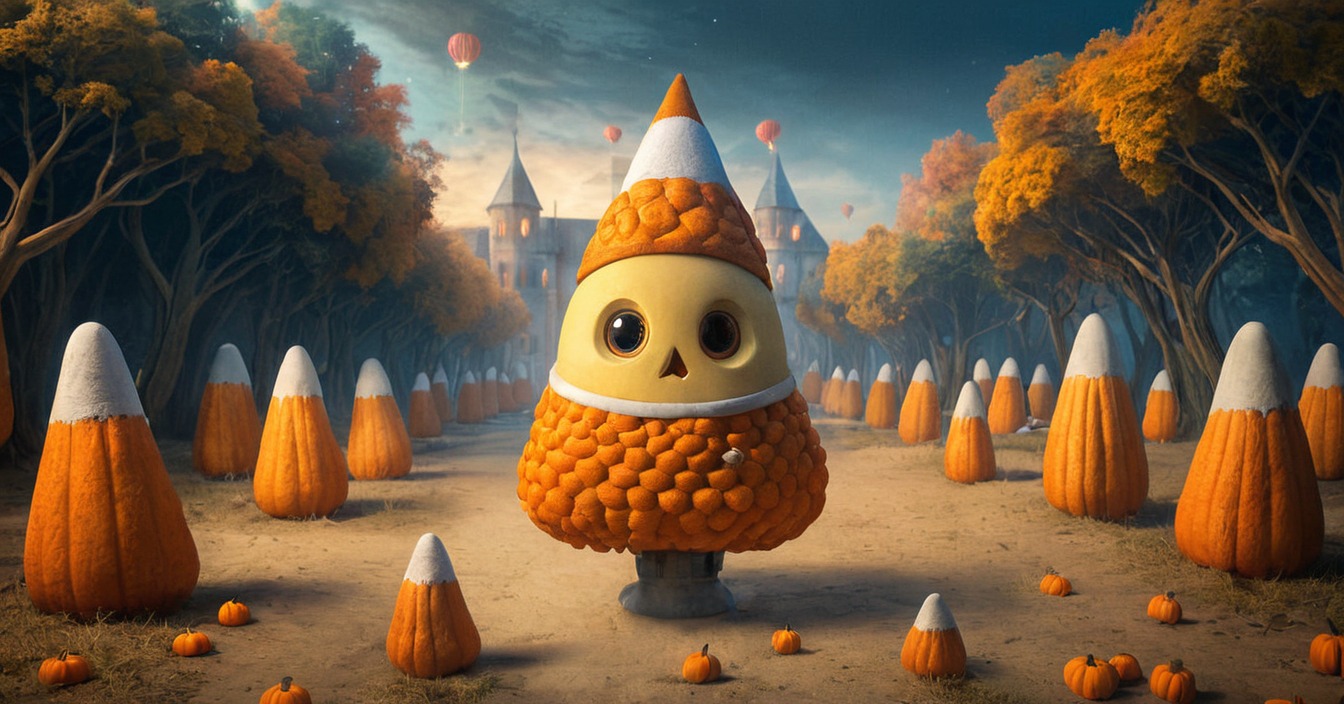 digitalart, cartoon, surreal, portrait, digitalpainting, horror, fanart, characterdesign, magic, candycorn, helloween, oilpainting, cornertime, art, helloween2024