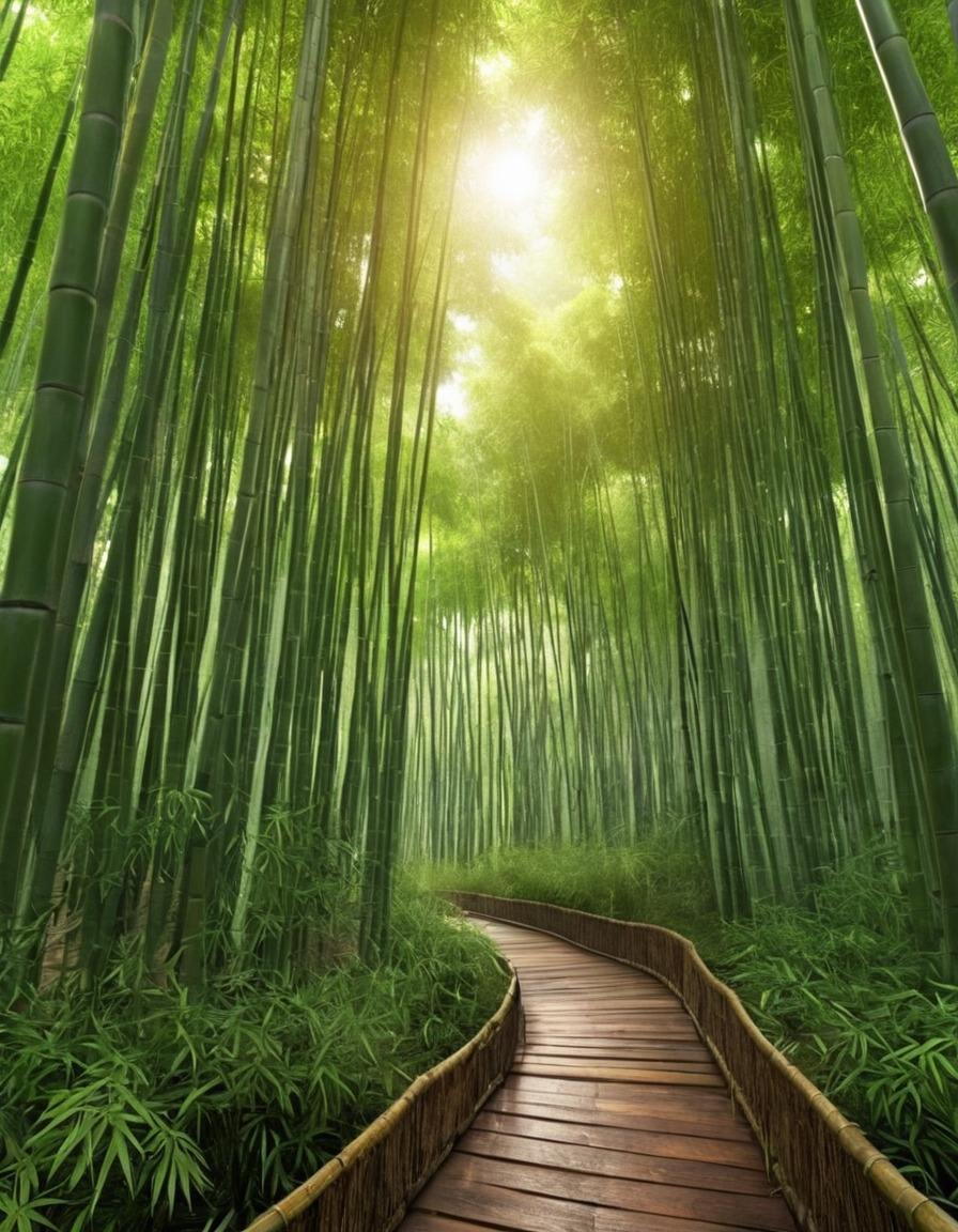 nature, bamboo forest, beautiful, scenery, environment, serenity, bamboo trees