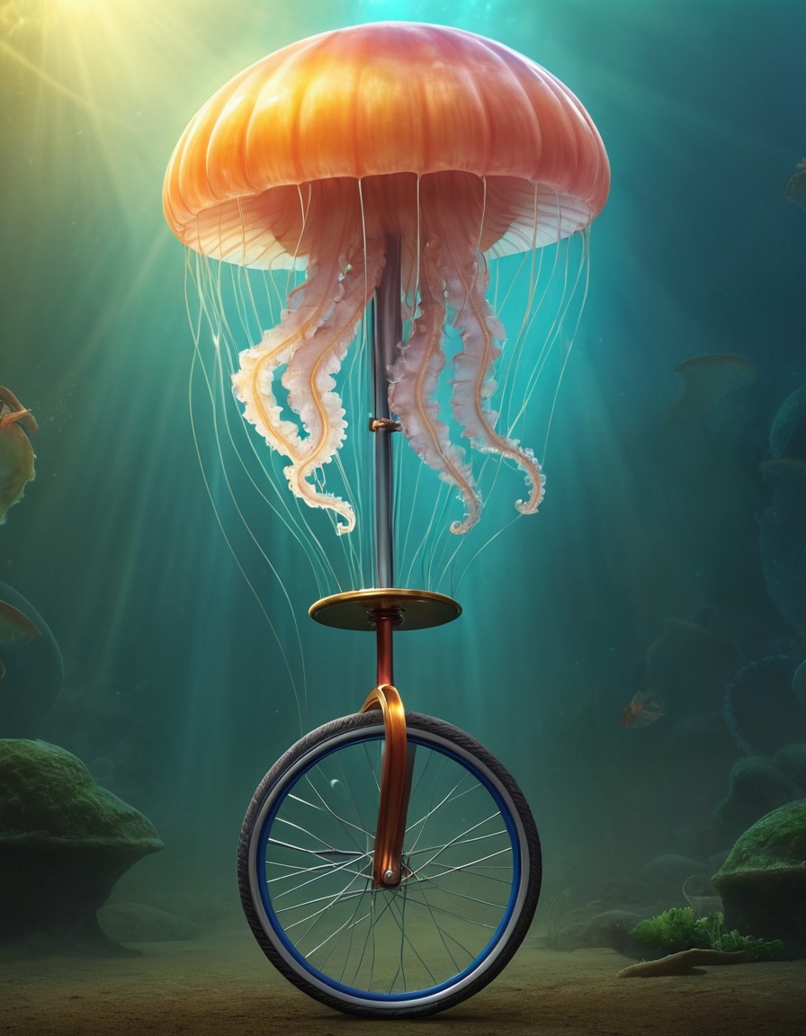 jellyfish, unicycle, strange, curious, unique, aquatic creature