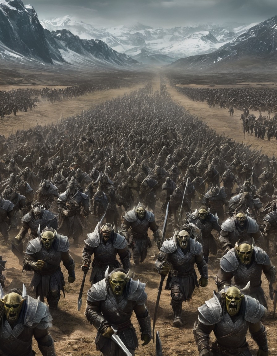 fantasy, orcs, war, battle, marching, john tolkien, tolkien