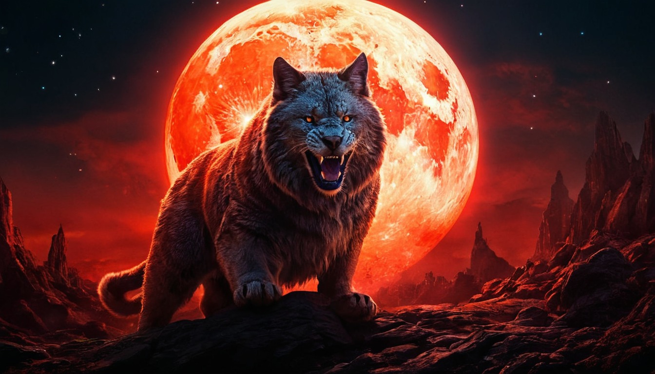 digitalart, animal, horror, photorealistic, photomanipulation, werewolf, photography, wallpaper, wildlife, badmoonrising, adobefirefly, adobe_firefly