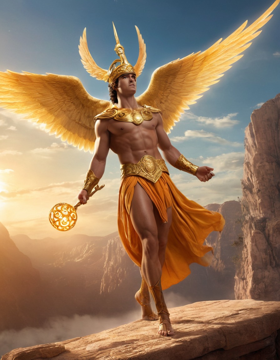 hermes, greek mythology, mythological scene, god, divine messenger, olympian deity