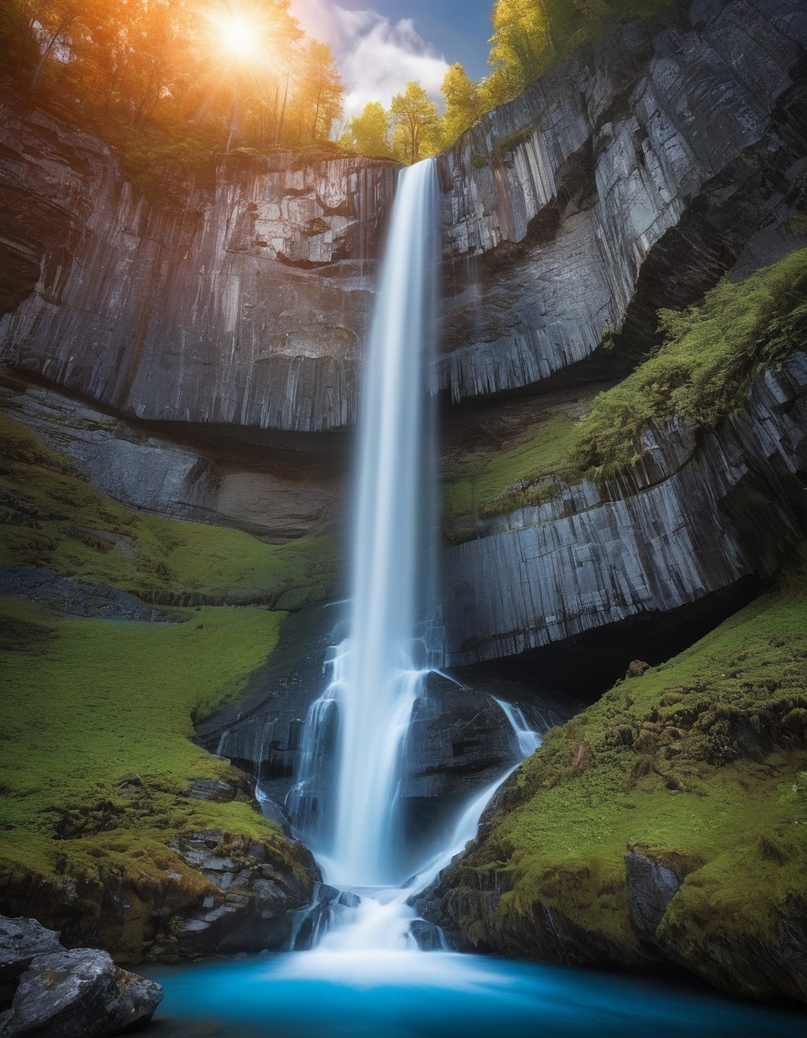 waterfall, frozen, long exposure, nature, photography