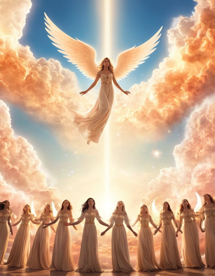 heaven, angels, celestial choir, melodies, music, celestial beings