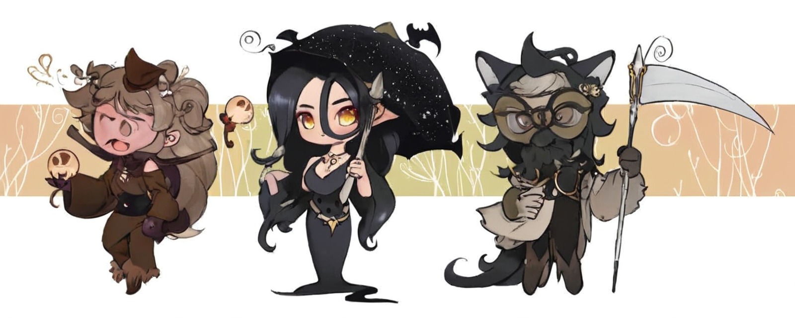 adoptablesopen, originalcharacter, adoptable, digitalart, vampire, chibi, witch, characterdesign, bat, halloween, kemonomimi, adoptableauction