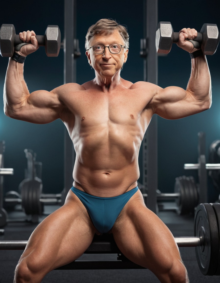 bill gates, weightlifting, fitness, technology, billionaire