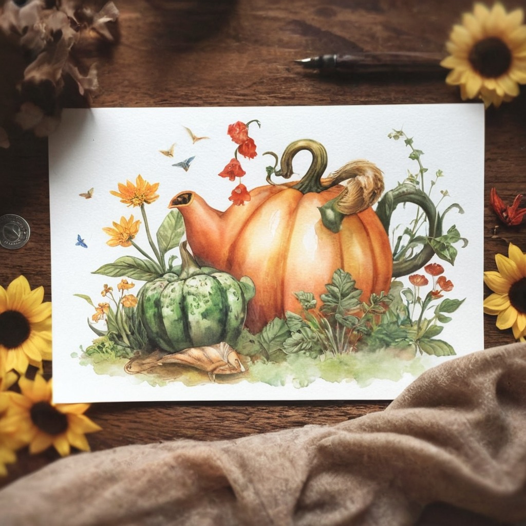 autumn, fall, frog, pumpkin, snail, traditional, watercolor, witchy, goblincore, drawingsandpaintings