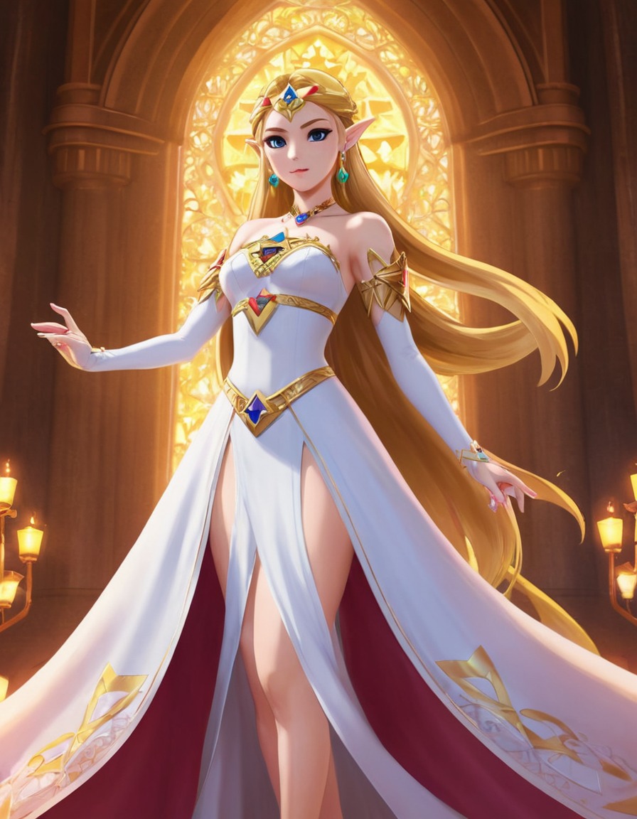 princess zelda, royalty, triforce, video game characters, anime, games