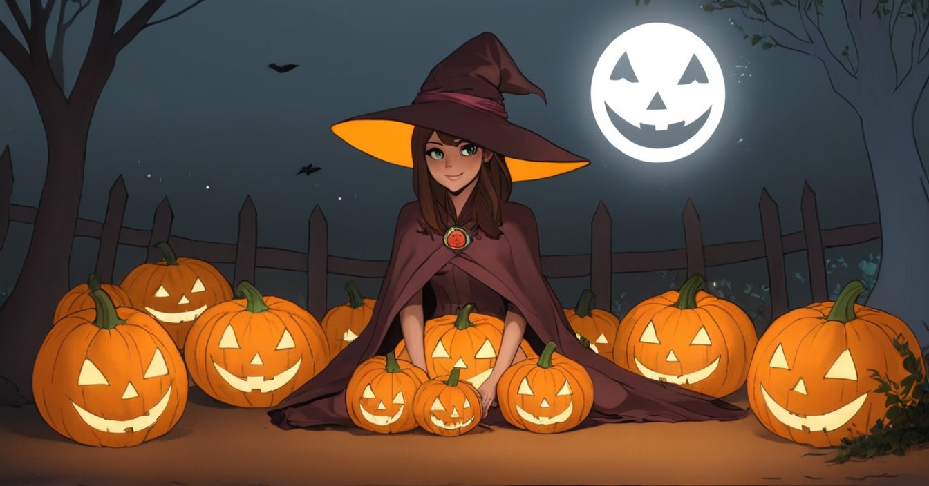 originalcharacter, witch, spooky, halloween, animegirl, digitalart, animedrawing, drawtober, spooktober, drawtober2024, spooktober2024, magicaljackolantern