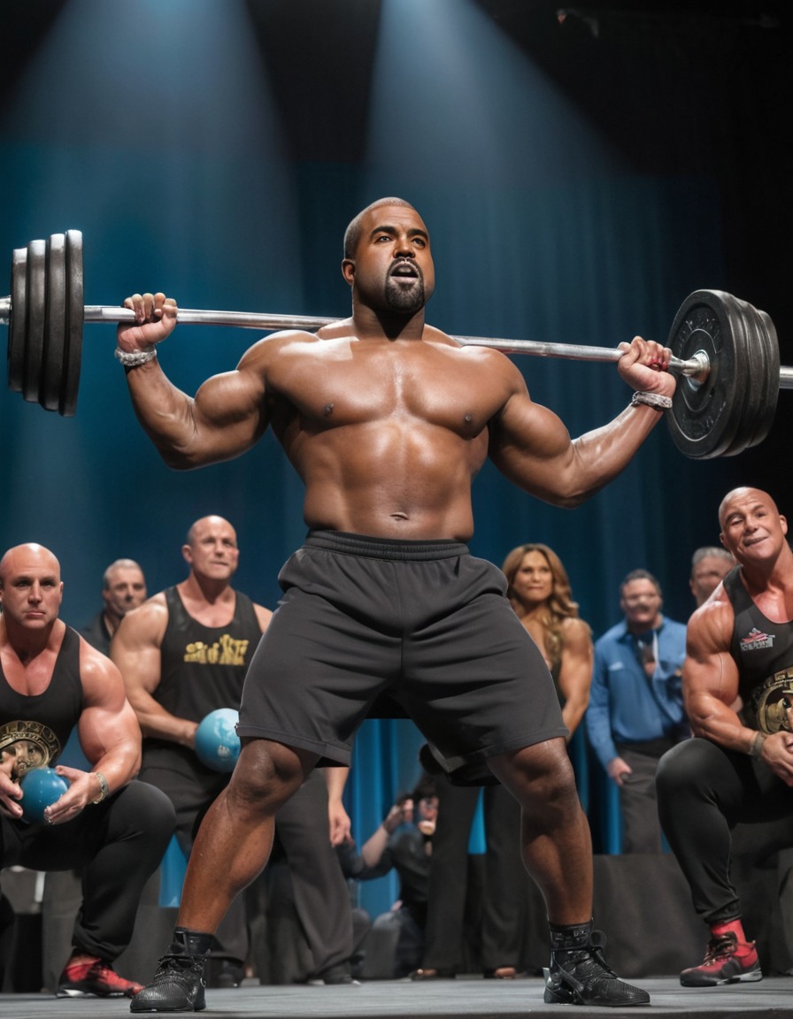 kanye west, bodybuilding, competition, performance, strength