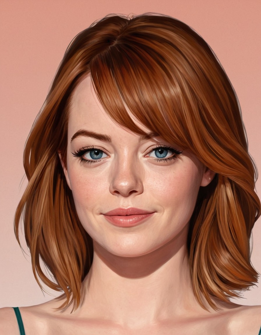 emma stone, portrait, painting, actress, celebrity, art, hollywood