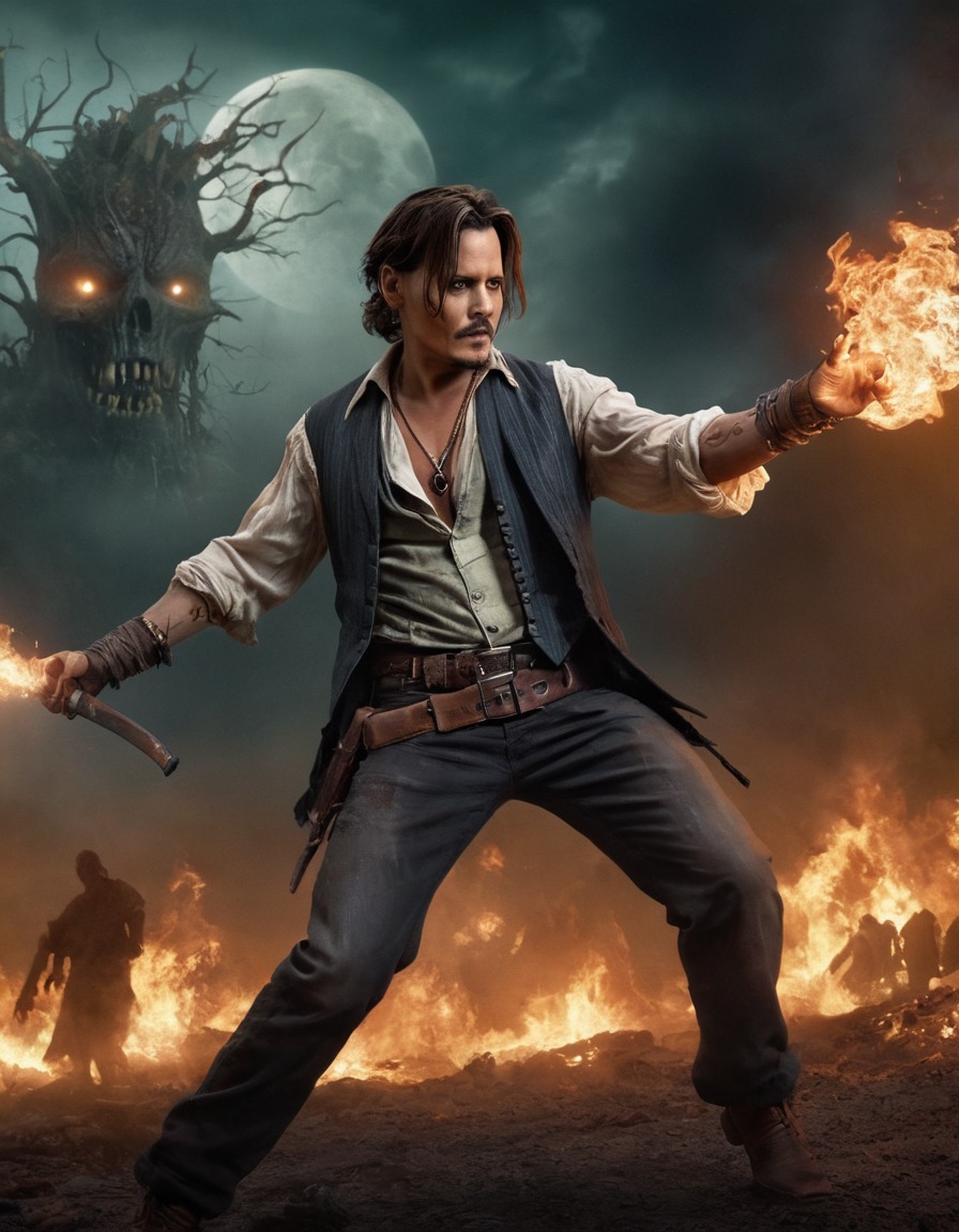 johnny depp, zombie, celebrity, horror, fight, action, thriller