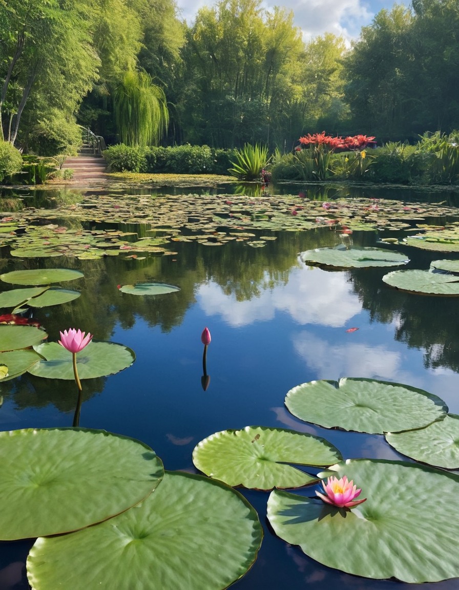 nature, water lily, pond, scenic beauty, floral, botanical garden