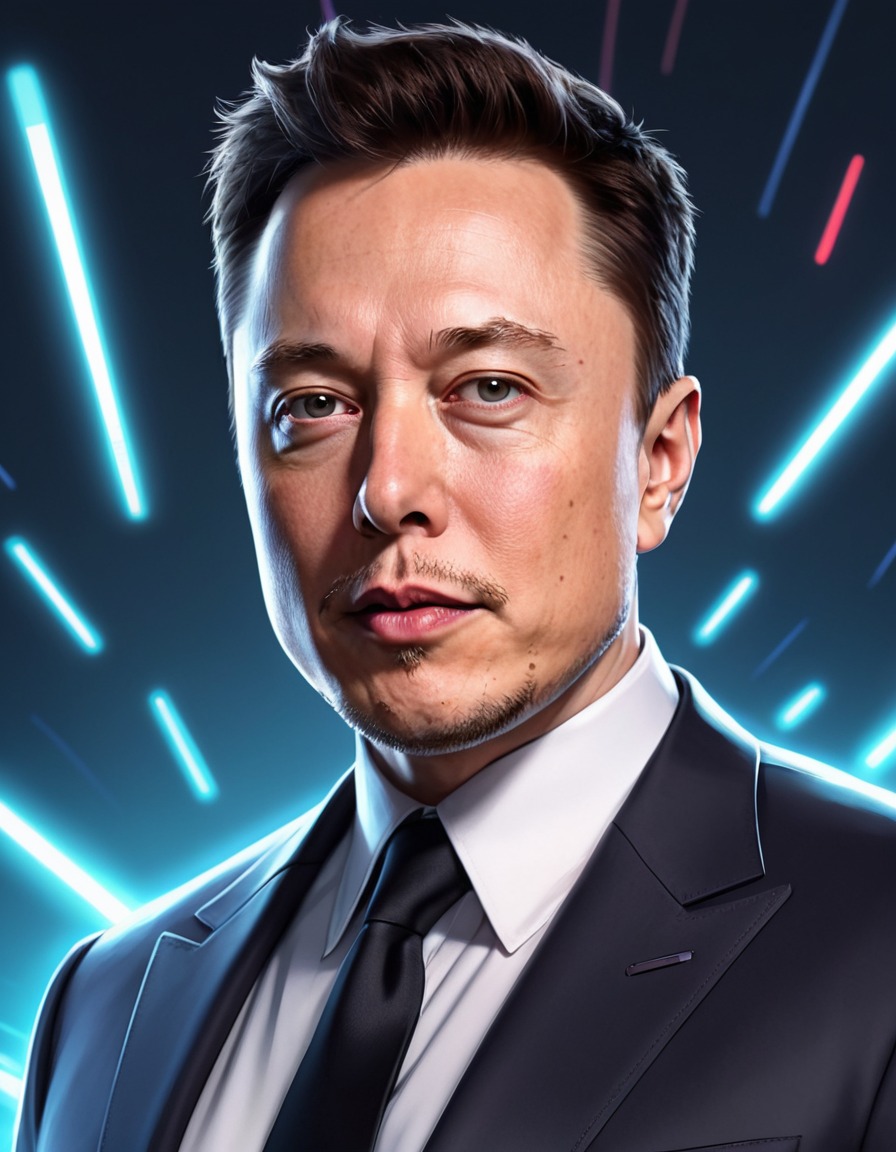 elon musk, anime, transformation, futuristic gadgets