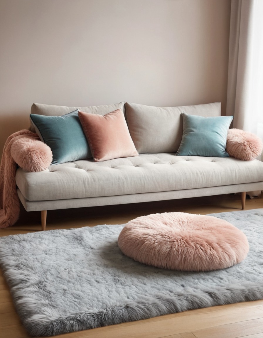 comfortable, plush, soft, rugs, pillows, home, interior