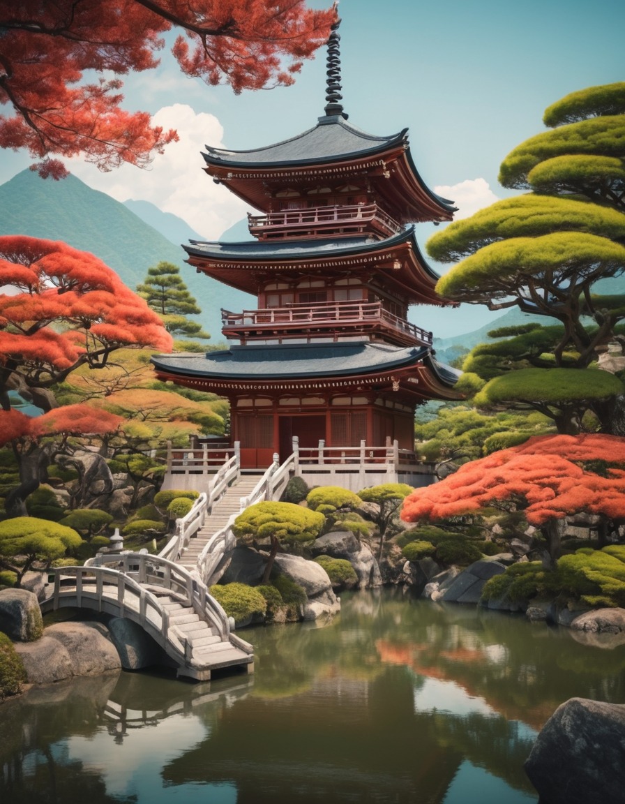 japanese culture, pagoda, architecture, meditation, tranquility