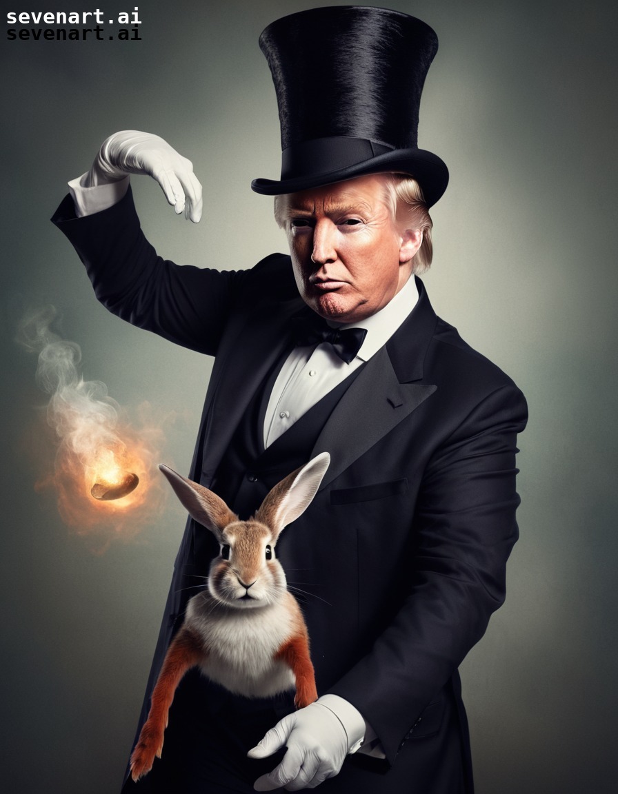 politics, humor, illustration, magic, rabbit, trump, donaldtrump