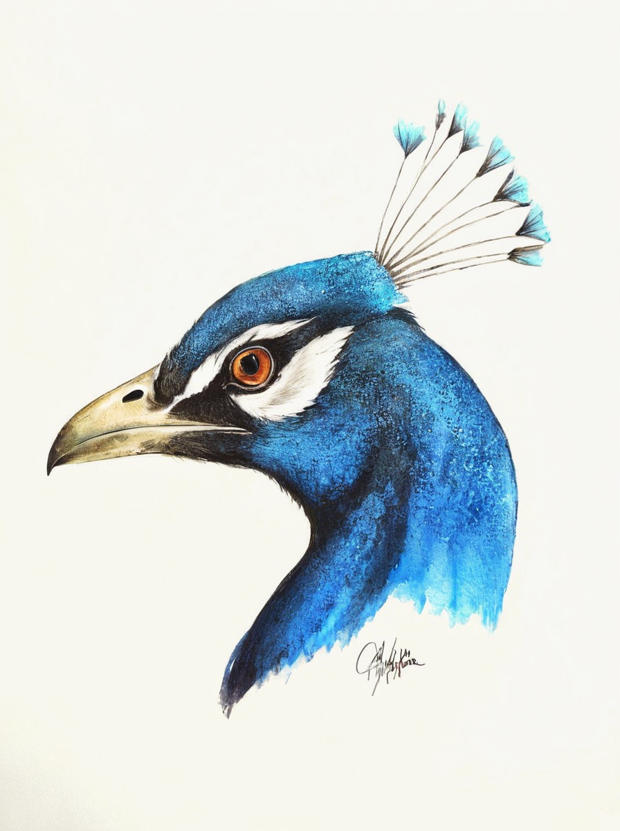 animal, bird, coloredpencil, coloured, wildlife, peacocktutorial