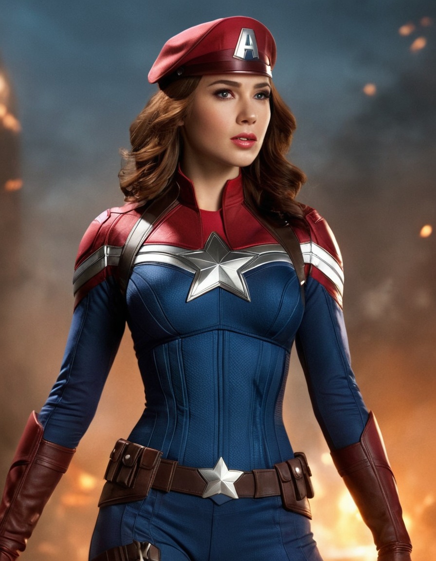 captain america, marvel, superhero, female protagonist, gender swap, comic book character