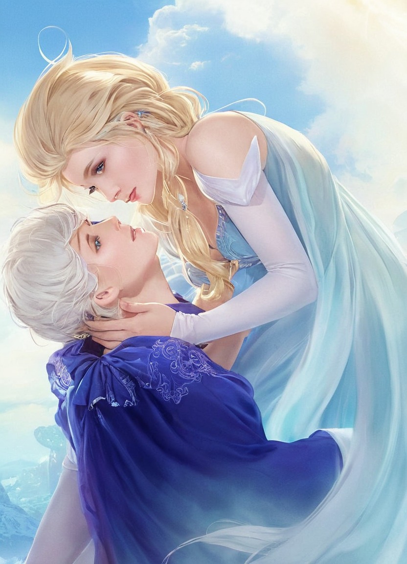 pius33, couple, elsa, fanart, frozen, jackfrost, movie, elsajackfrost