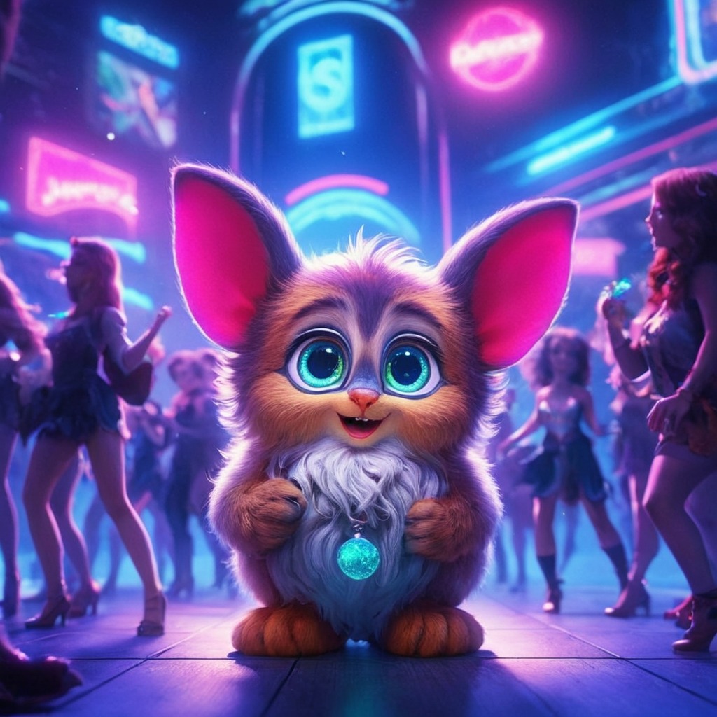 90s, furby, furry, nightclub, toy