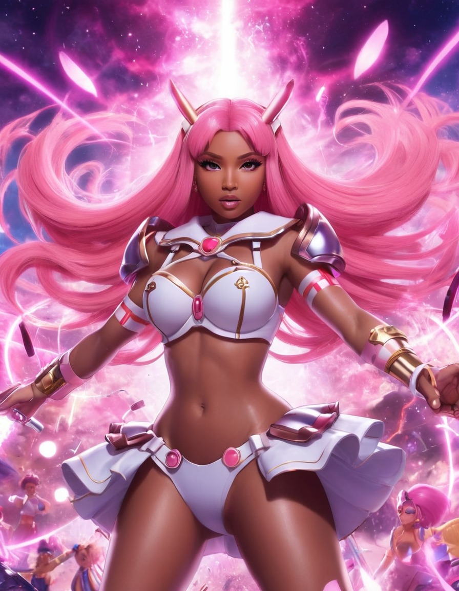 nicki minaj, magical girl, music-themed powers, fantasy, transformation, pop culture, anime