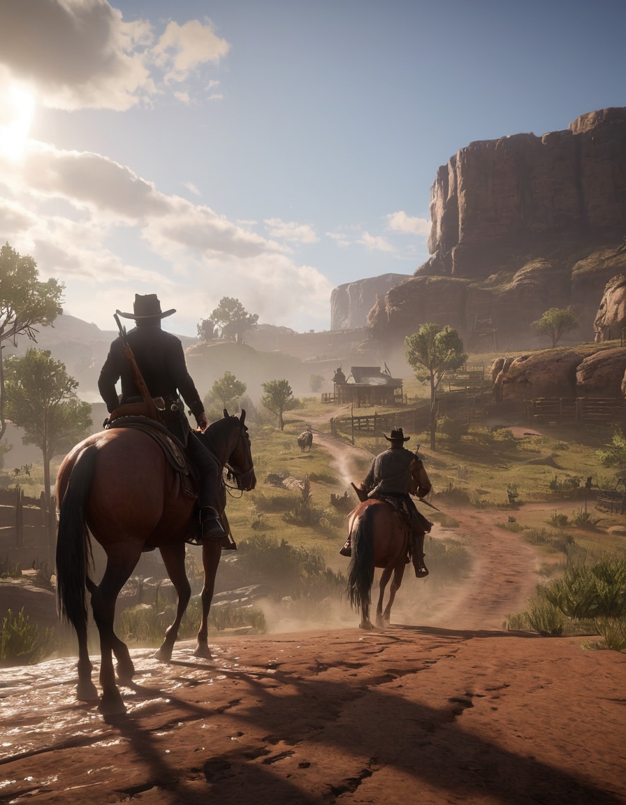 wild west, red dead redemption 2, duel, cowboys, gunslingers, computer games