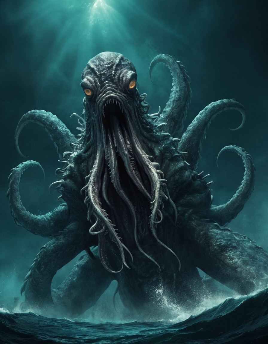 kraken, sea monster, legendary creature, mythical beast, mythology, maritime legend, terrifying creature