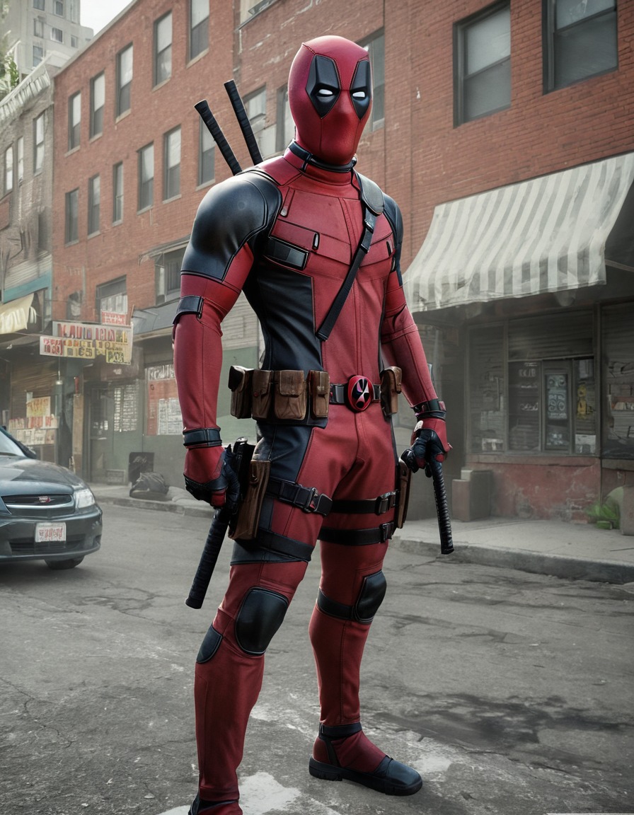 deadpool, 2016, movie scene, painting, action, ryan reynolds, marvel