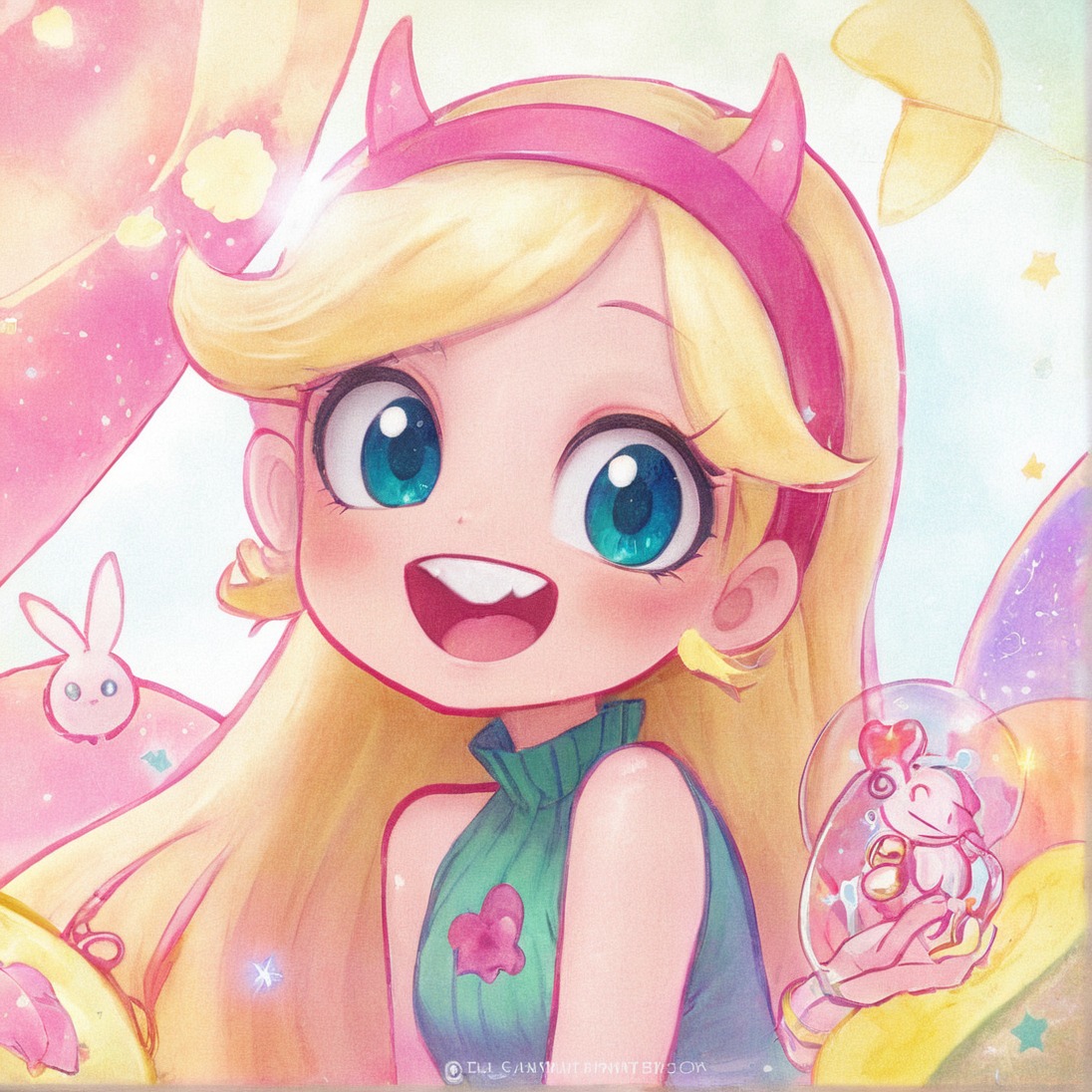 anime, animestyle, cartoon, chibi, cute, digital, disney, fantasy, game, girl, art, axsens, adorable, starbutterfly, chibicutekawaii, starvstheforcesofevil